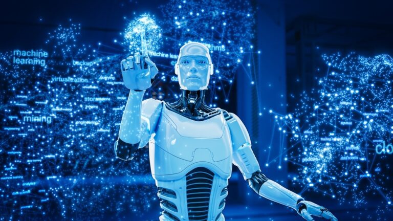 Futuristic,Humanoid,Ai,Robot,Engages,In,Advanced,Data,Analysis,And