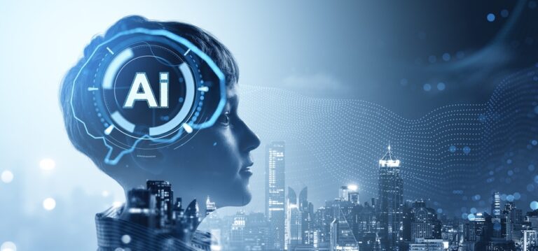 Side,View,Of,A,Boy's,Head,With,A,Glowing,Ai